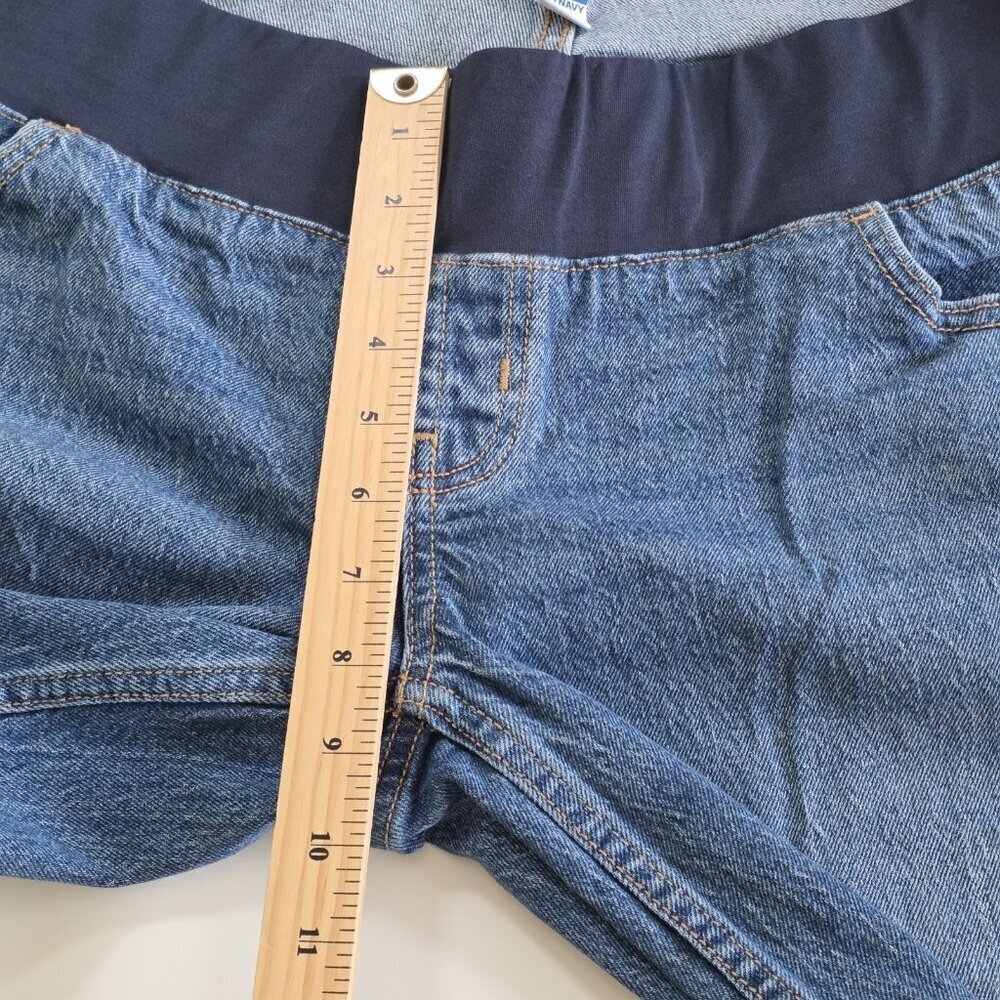 Old Navy Maternity Jean Women 10 / 10L Blue Taper High Rise Cropped Cotton Denim - Picture 5 of 16